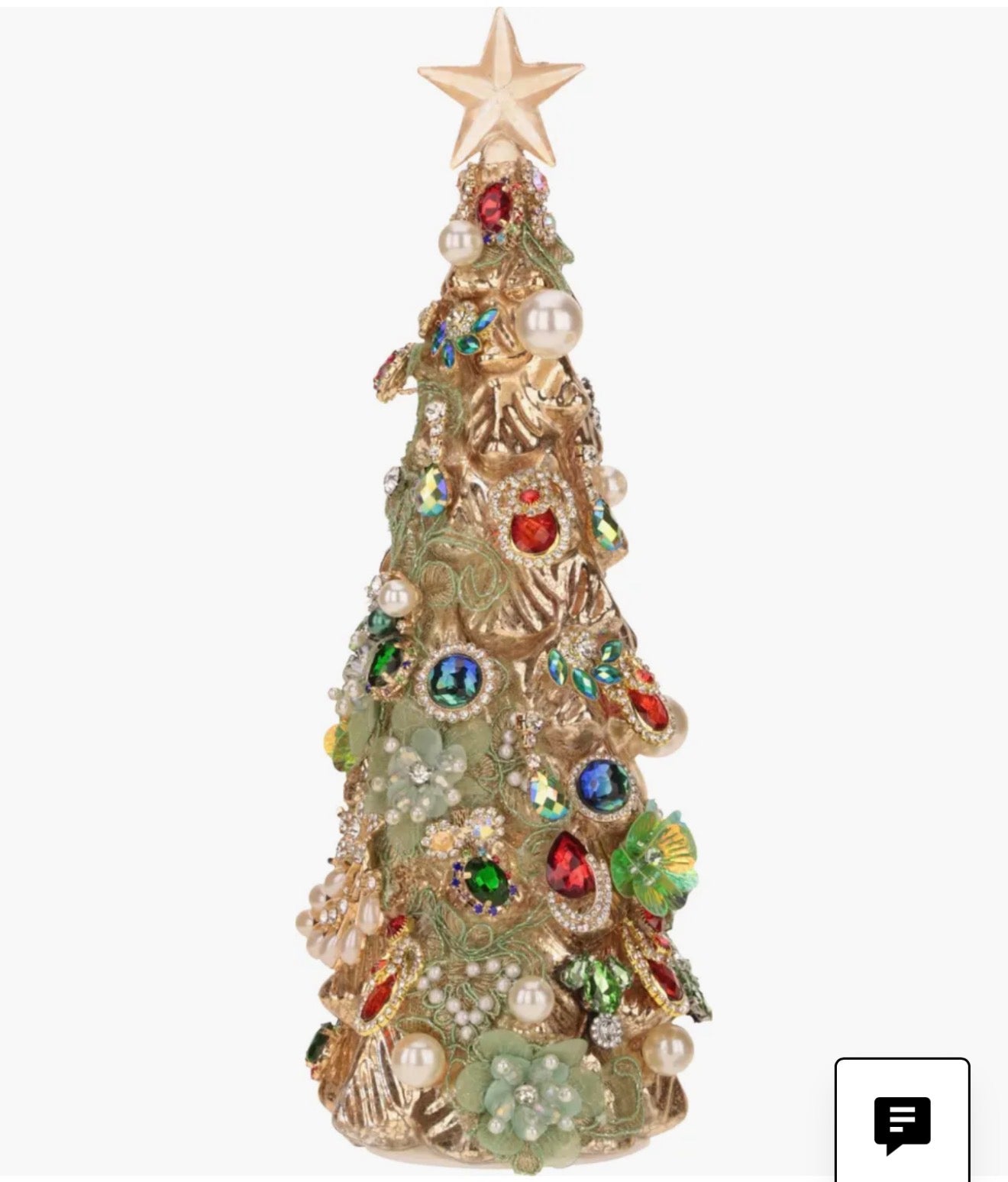 12" Jeweled xmas tree gld