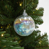 GLASS TINSEL ORNAMENT  - 4"-100MM / IRIDESCENT