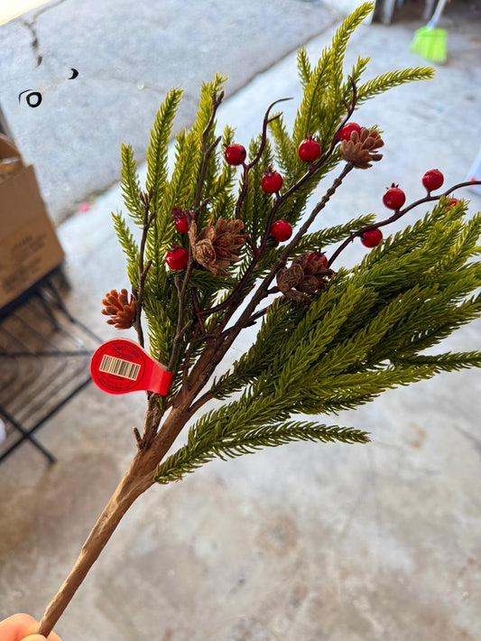 PICKS W/ BERRY AND PINECONE
