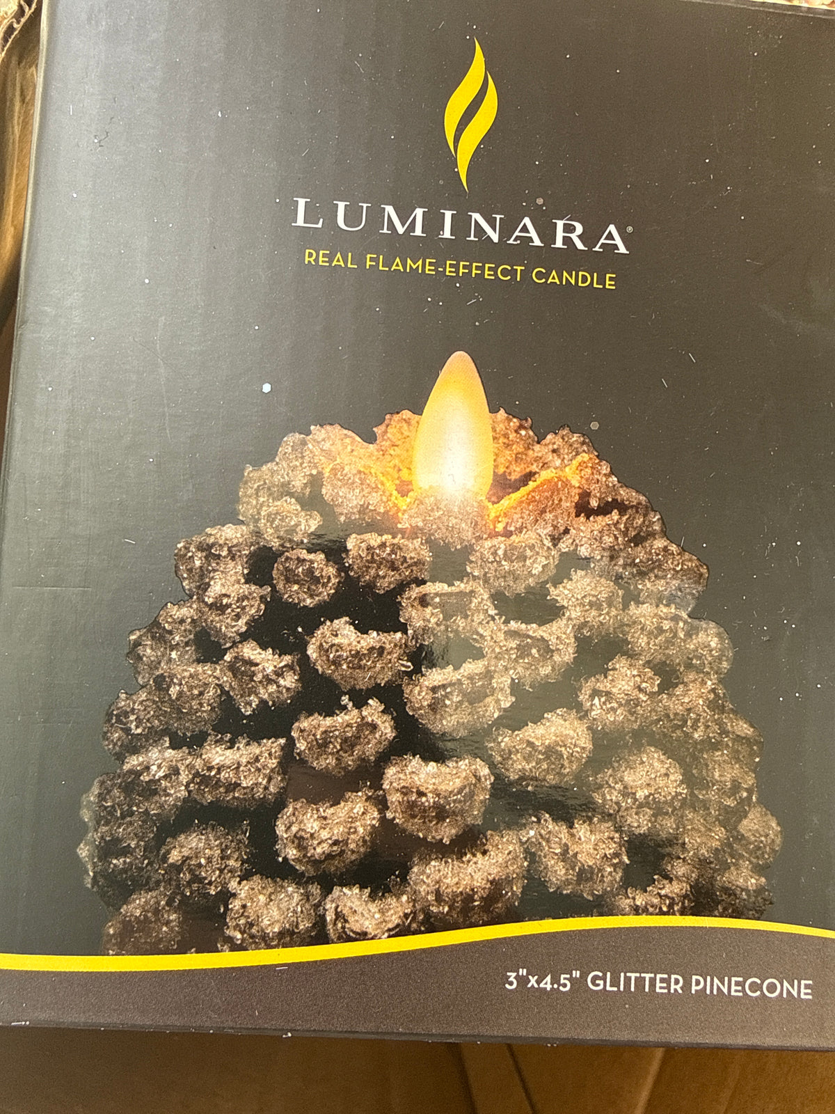 4.5 Inch Wax snowy pinecone luminaria indoor candle