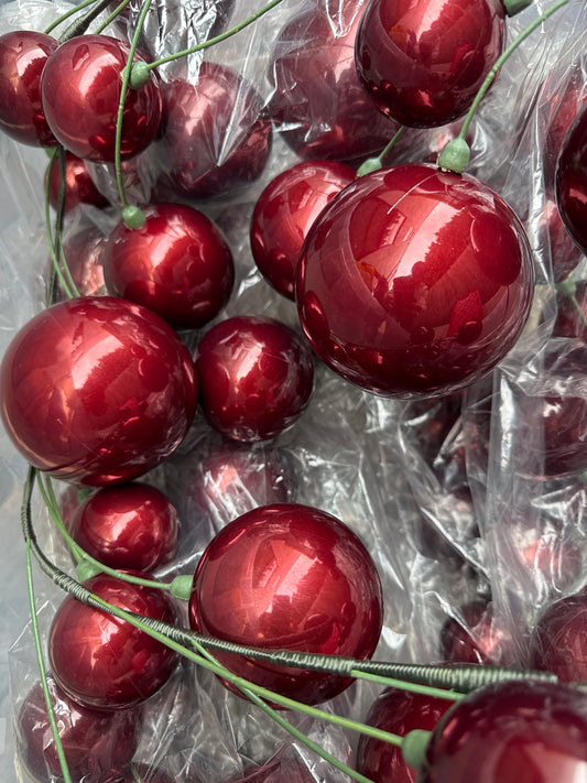 10' Wine pearl branch ball garland