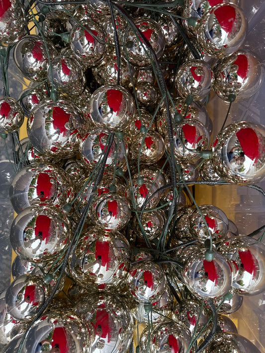 10' Champagne Shiny Ball Branch Garland