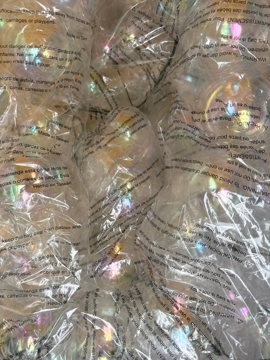 TRANSPARENT BALL GARLAND  IRIDESCENT 10”-250MM