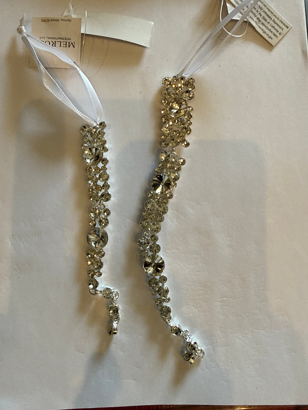 Jewel Icicle Ornaments (Set of 2) 8"H, 9.75"H Metal