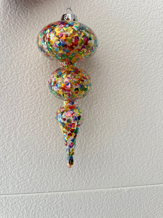Multicolor sequin orn - 7.5"