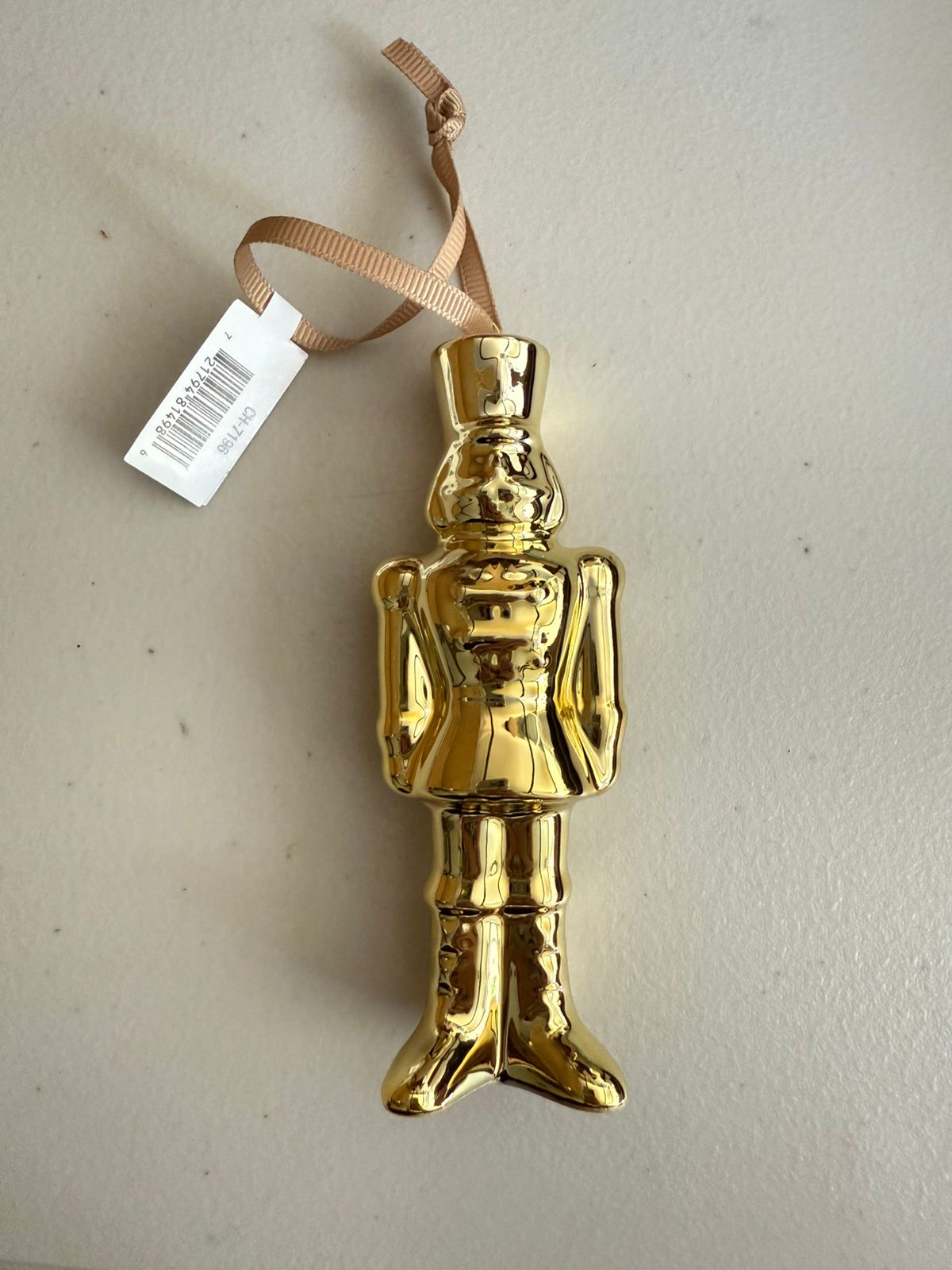 Ceramic nutcracker orn 9.75"