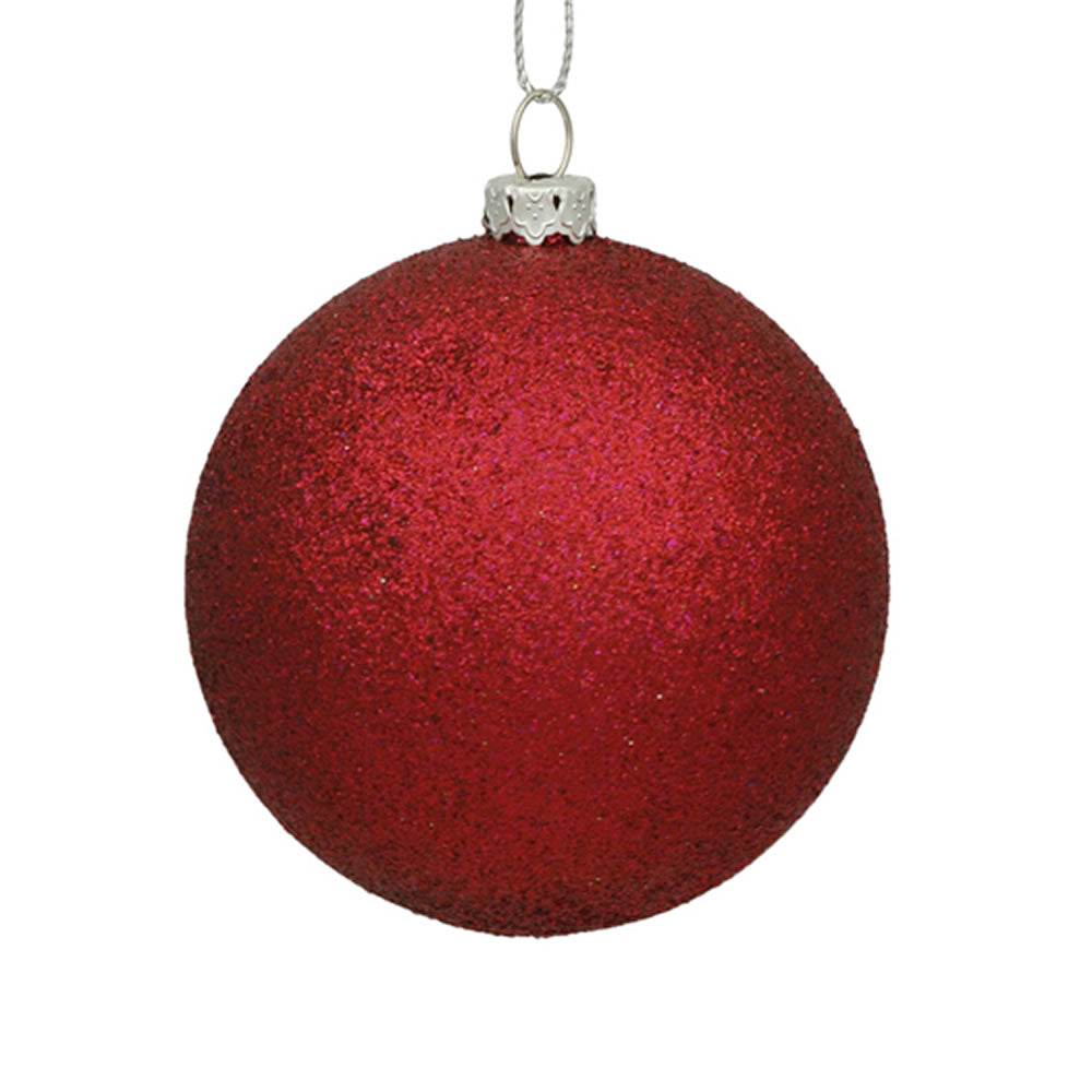 6" WINE GLITTER BALL ORN