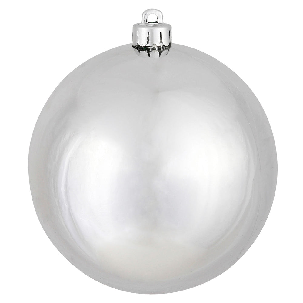 12" SILVER SHINY BALL ORN