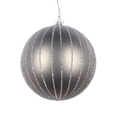6" RED MATTE GLITTER BALL CHRISTMAS